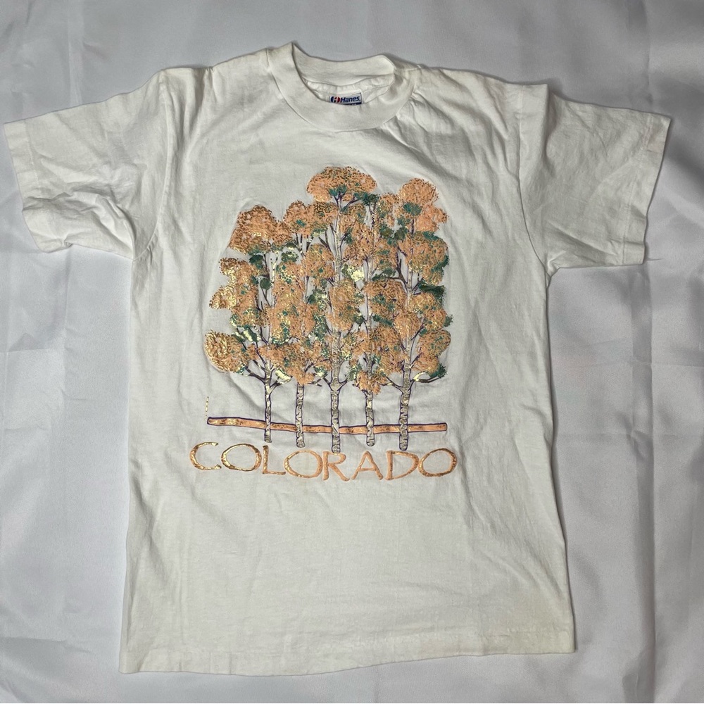 Vintage Colorado State White Flower Tree Size: Medium Shirt